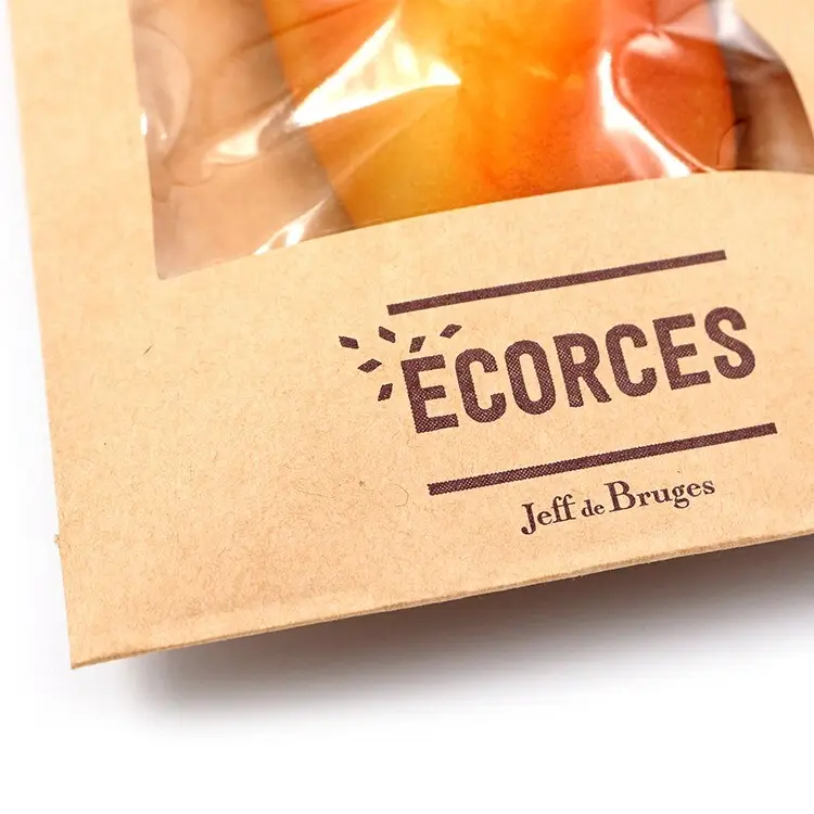 Welm kraft paper pouches wholesale with gold logo print for gift shopping 5