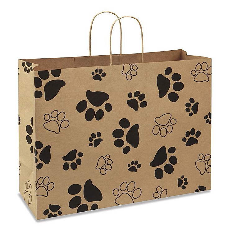 Professional Paw Print Kraft Paper Shopping Bags With Handle Custom Logo Factory From China-Welm 1
