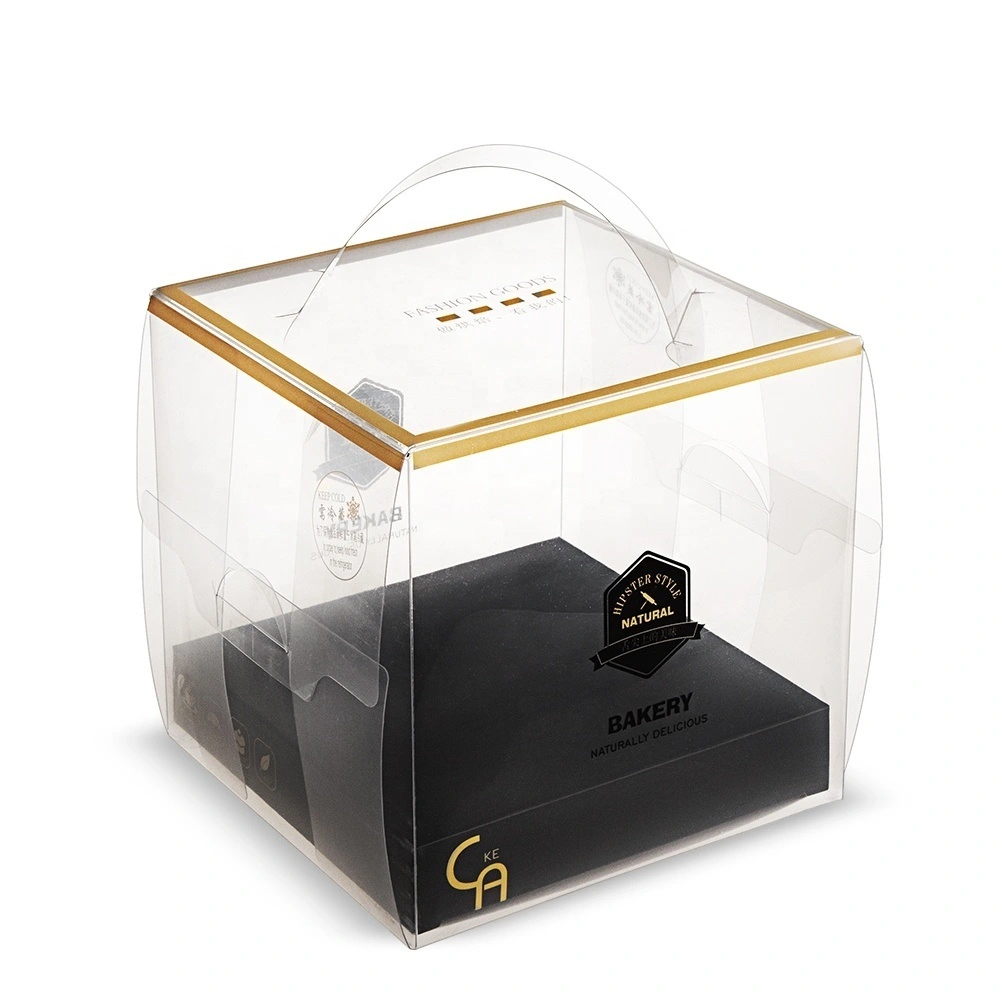 Food Grade Custom Take Away Clear Square Plastic Tall Birthday Cake Boxes Packages In Bulk 1