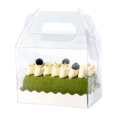 Cake roll packing box with a handle 1