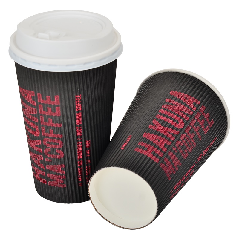 Custom paper cup,hot paper cup,disposable ripple wall paper coffee cup 4