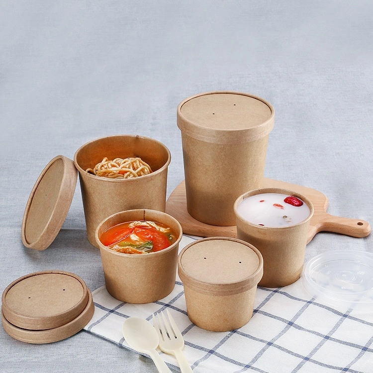 Customized takeaway kraft hot soup cup 1