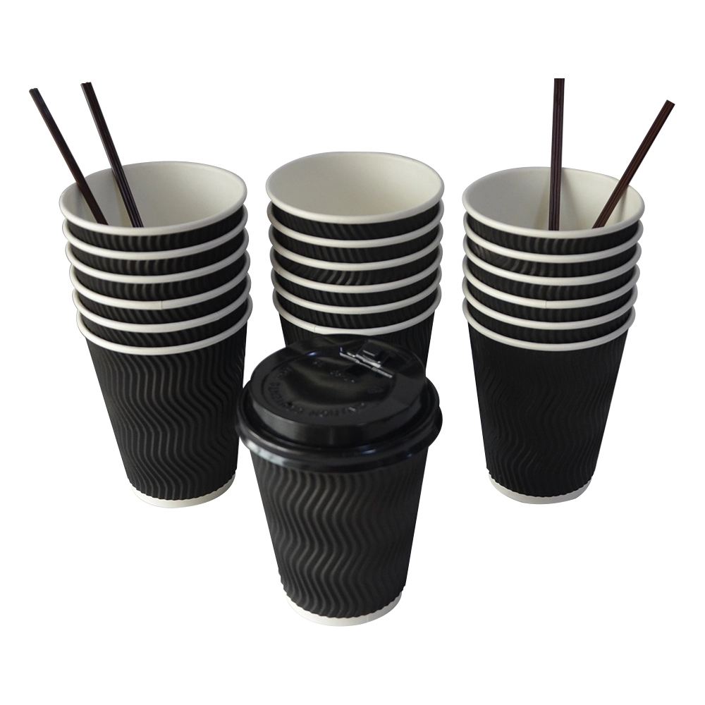 Biodegradable ripple wall paper cup for hot coffee cups 1