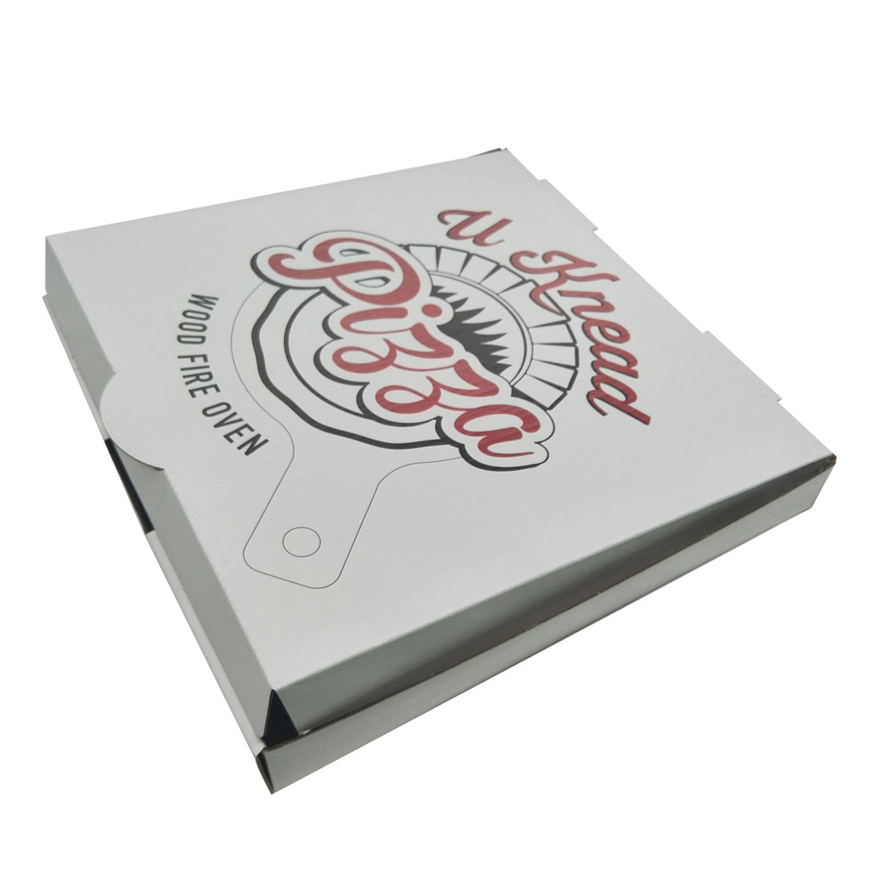 HK Food grade flute corrugated custom printed size caja para pizza design cardboard carton pizza box 3