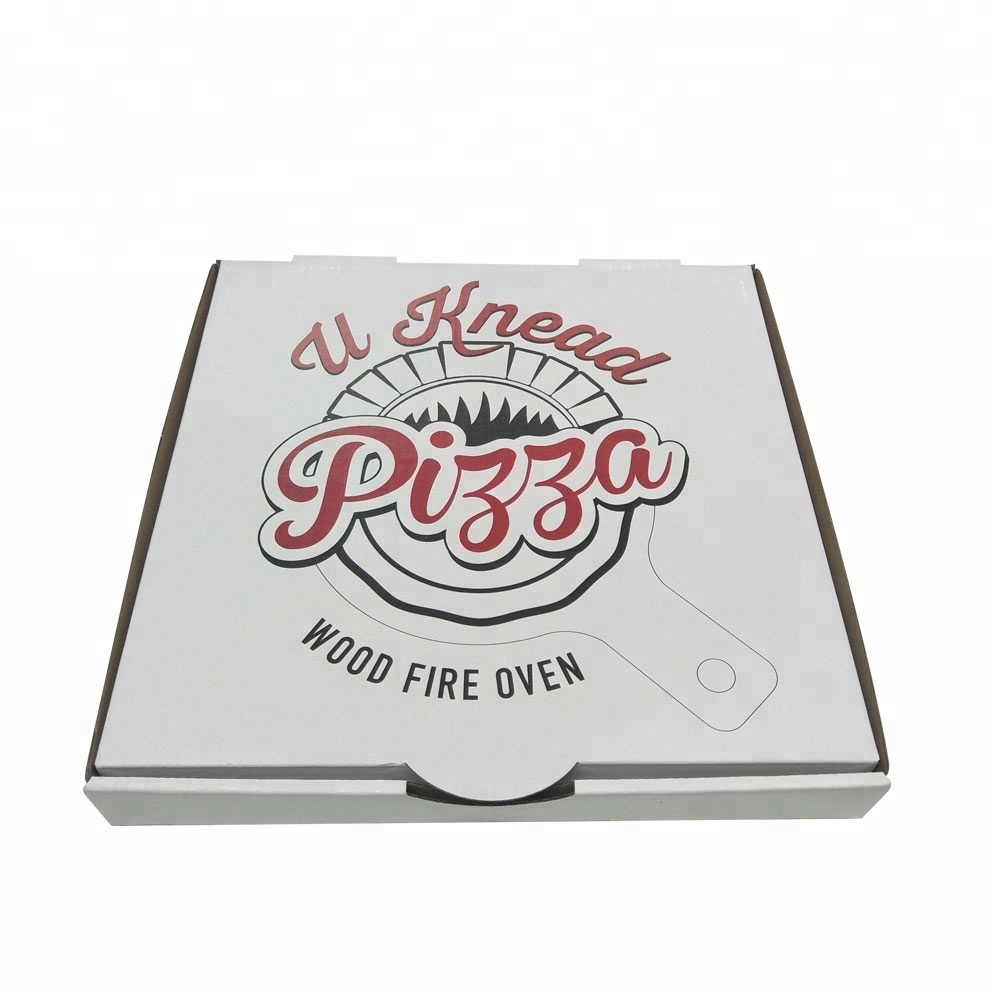 HK Food grade flute corrugated custom printed size caja para pizza design cardboard carton pizza box 2