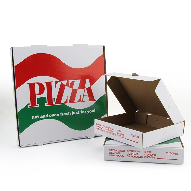 China HK factory High Quality custom Logo Paper pizza box custom printed Corrugated Pizza Box with colorful printing 1