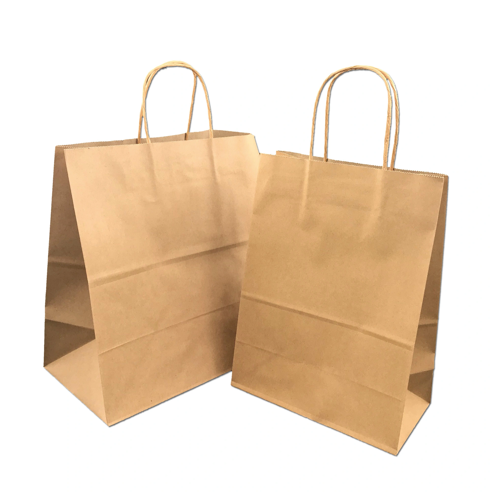 HK Manufacturers Custom Printing Coffee Brand Food Grocery Shopping Carry Packaging Recycled Brown Kraft Paper Bags 1