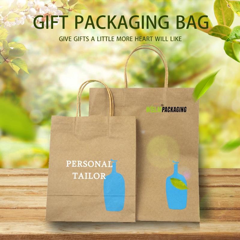Hong Kong supplier Wholesale Custom Logo Printing Recycled Reusable Food Take Away Grocery Party Gift kraft paper bag 1