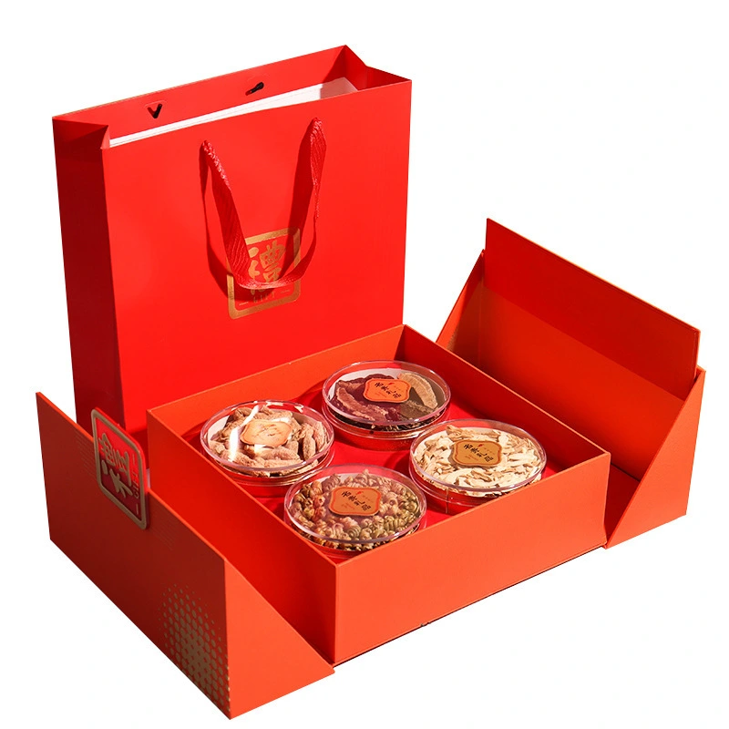 Professional 2022 New Year New Year Gift Box Empty Box Creative Double Door Folding Packaging Box Four Treasures Bird's Nest Sea Cucumber Gift Box Factory From Hong Kong-Welm 1
