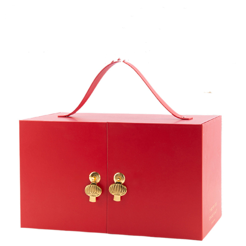 Hong Kong supplier accepts custom red color 2020 portable drawer double door New Year gift box 1