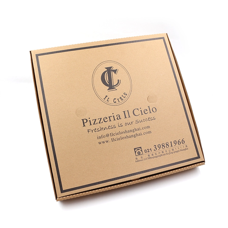 Hong Kong Custom Multi Specification Biodegradable Kraft Paper Takeaway Baked Pizza Box 6 7 8 9 10 12 16 inch 1
