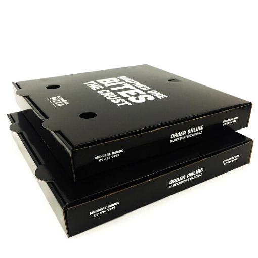 Hong Kong Custom Printed High Quality Logo Recyclable Black Corrugated Board Folding Paper Packing Pizza Box 1
