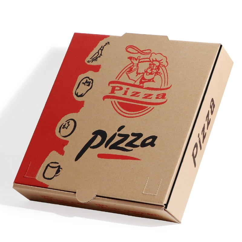 Food grade flute corrugated custom printed size caja para pizza design cardboard carton pizza box 1