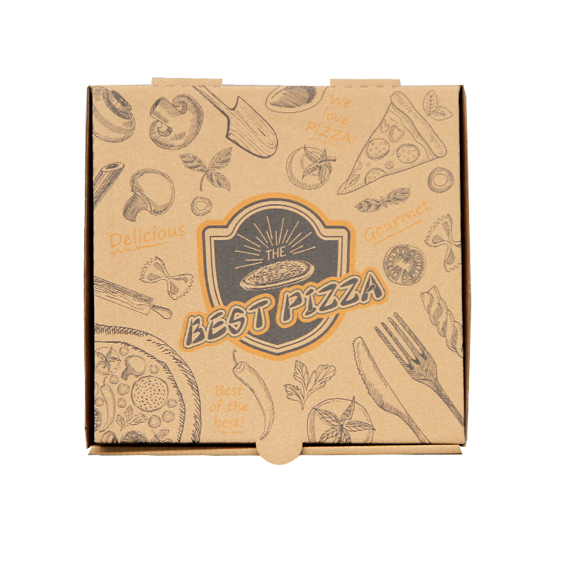 Food grade flute corrugated custom printed size caja para pizza design cardboard carton pizza box 6