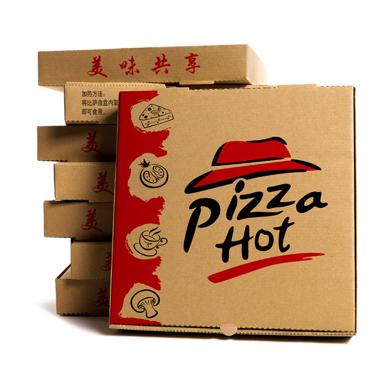Food grade flute corrugated custom printed size caja para pizza design cardboard carton pizza box 5