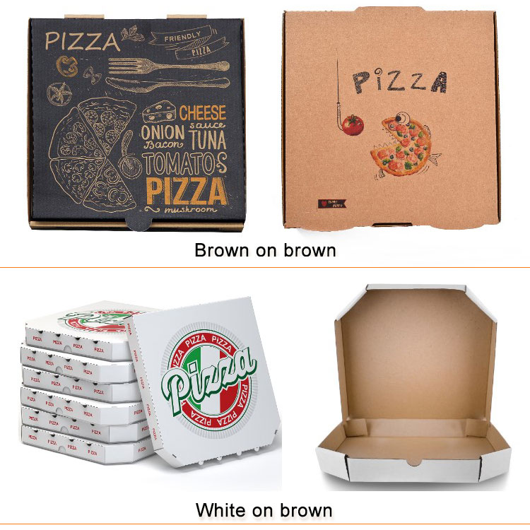Food grade flute corrugated custom printed size caja para pizza design cardboard carton pizza box 3