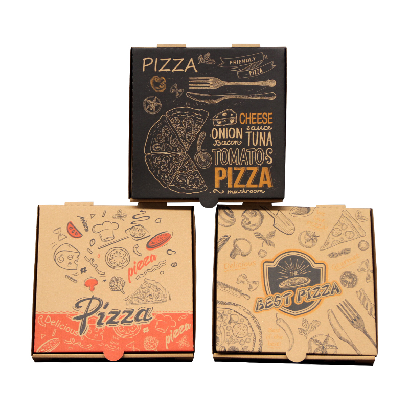 Food grade flute corrugated custom printed size caja para pizza design cardboard carton pizza box 7