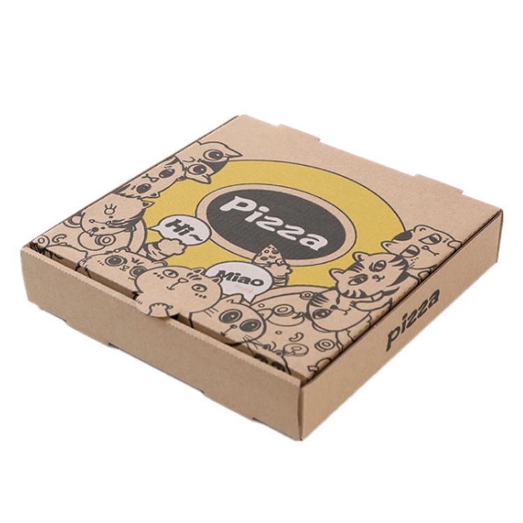 Hong Kong Custom Personalized Design Printed Cardboard Fast Food Delivery Packaging Pizza box with Cartoon Pattern Logo 1