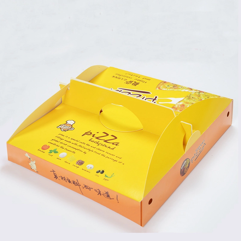 Hong Kong Customizable Design Logo 6 7 8 9 10 12 14 18 inches Eco Food Grade Sugarcane Corrugated Paper Handle Pizza Box 1