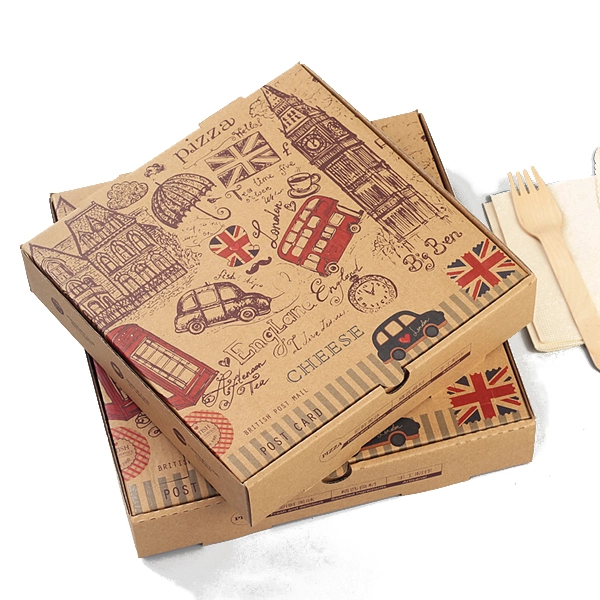 Hong Kong Custom Wholesale Logo Printing  High Quality All Size Takeaway Corrugated Carton  Packaging Pizza Box 1