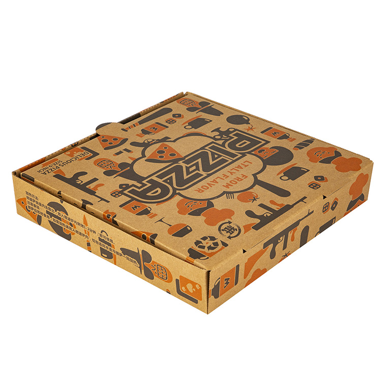 custom printed food grade biodegradable disposable take away pizza packaging boxes with logo 5