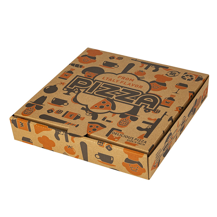 custom printed food grade biodegradable disposable take away pizza packaging boxes with logo 4