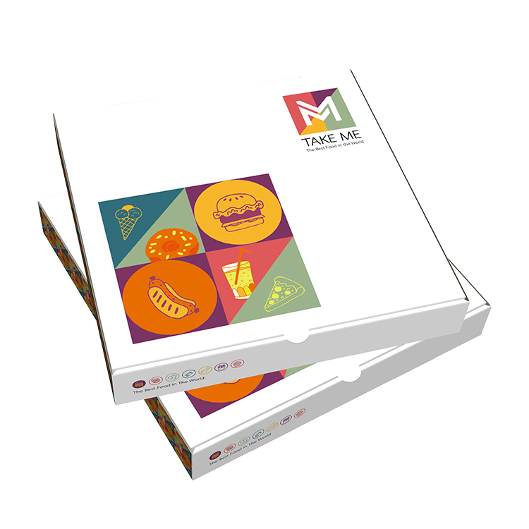 Wholesale Custom Logo Printed Personalized 6/8/10/12/14/16/18/20 Inches Food Grade Corrugated  Paper Pizza Box 5
