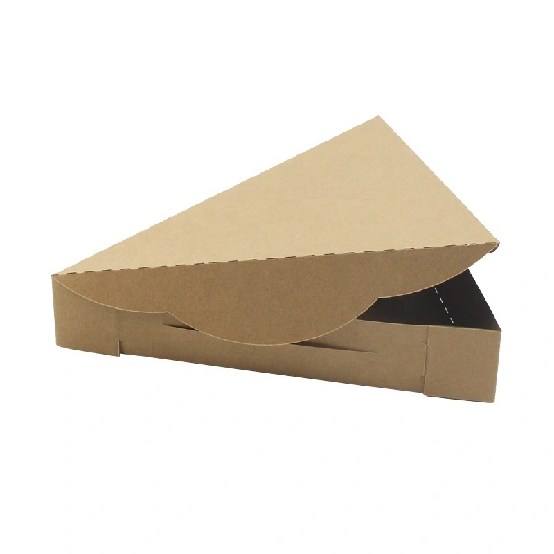 Hong Kong Customized Printing Size Eco friendly Food Grade Kraft Cardboard Paper Triangle  Takeaway Slice Pizza Box with Logo 1