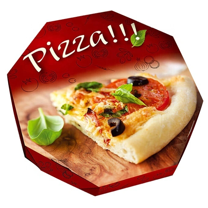 Hong Kong Wholesale Custom Design printed Round  Recyclable Corrugated  Kraft paper Delivery  Hamburger Take Out Pizza  Box for Food 1