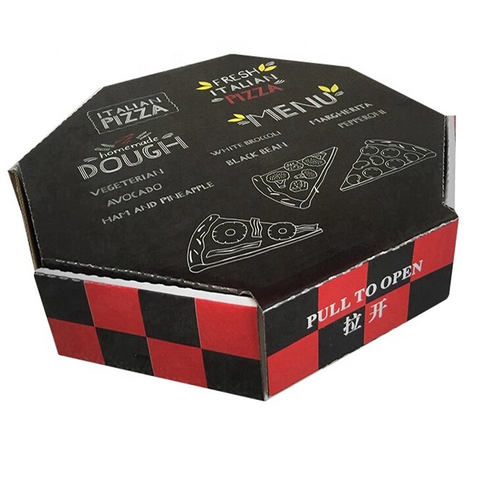 Hong Kong Wholesale Custom Design printed Round  Recyclable Corrugated  Kraft paper Delivery  Hamburger Take Out Pizza  Box for Food 3