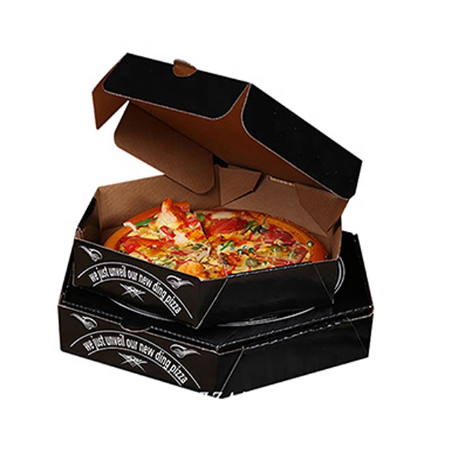 Hong Kong Wholesale Custom Design printed Round  Recyclable Corrugated  Kraft paper Delivery  Hamburger Take Out Pizza  Box for Food 5
