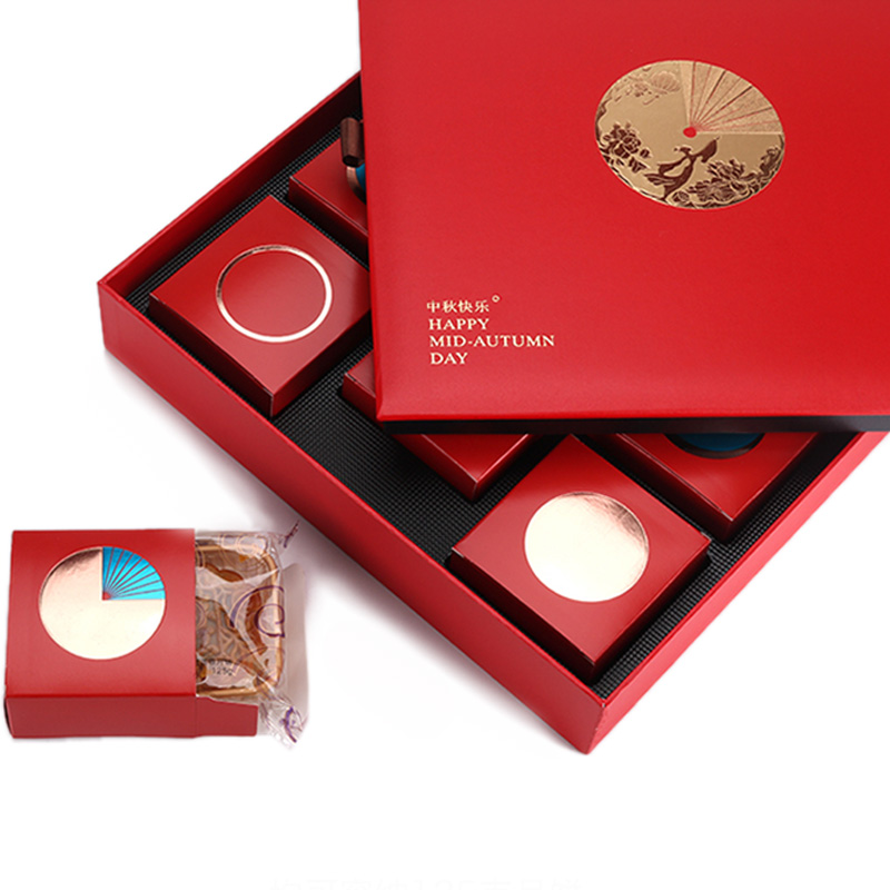 Hong Kong Custom Supplier Wholesale Eco friendly disposable 4/6/8 layers Mid Autumn Festival Food Gift Cardboard Packaging Paper Mooncake Box 6