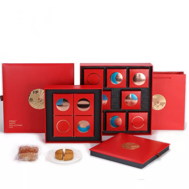 Hong Kong Custom Supplier Wholesale Eco friendly disposable 4/6/8 layers Mid Autumn Festival Food Gift Cardboard Packaging Paper Mooncake Box 5