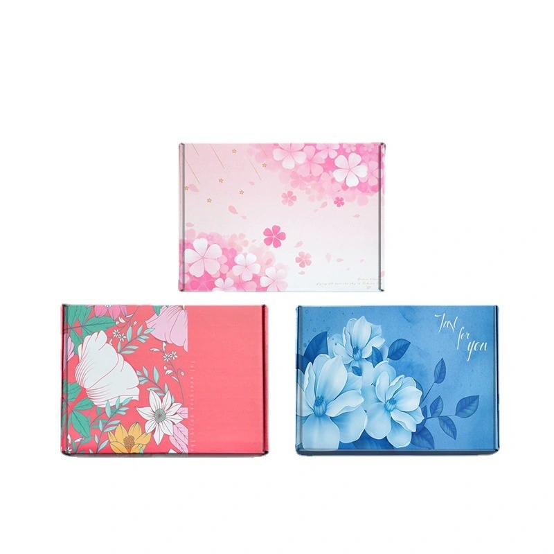 Custom printed logo white jewelry flowers lip gloss necklace round hat perfume gift packaging corrugated boxes for clothes with handle 1