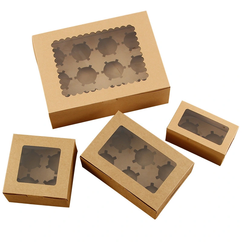 Custom Recycled Surprise Foldable Sweet Transparent Cup Food Bento Product Cardboard Paper Packages Cake Boxes with handle 1