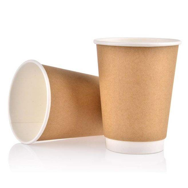 Custom wholesale Food grade quality biodegradable disposable double PE coating cold tea drink coffee takeaway paper cup with logo 4