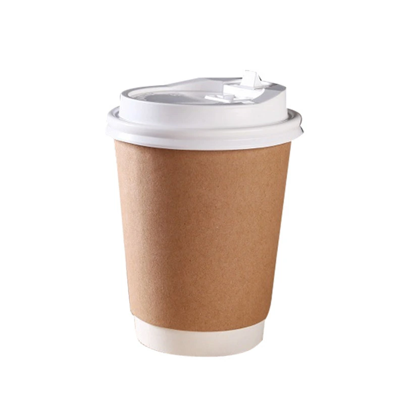 Custom printed all sizes Double wall PE coating hot tea coffee paper cups Disposable Take Away cold drink Kraft Paper Cup with logo 1