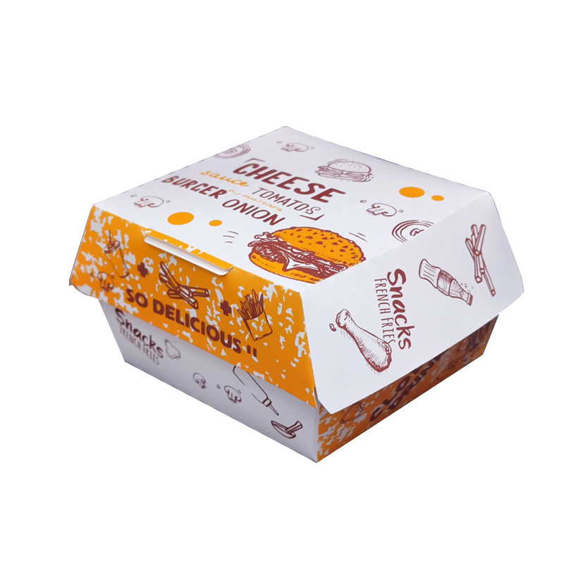 Caja de hamburguesas para llevar de comida rápida con diseño personalizado de WELM 2