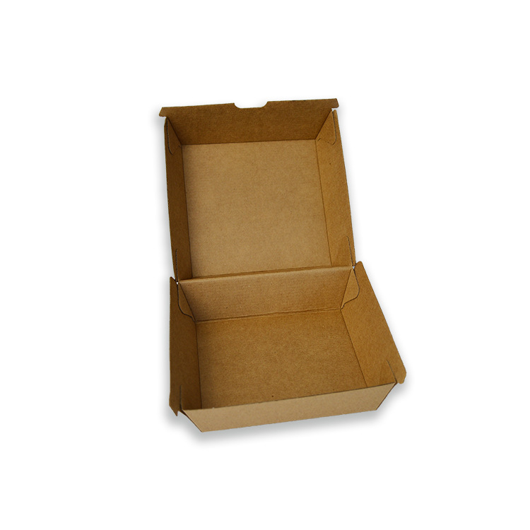 Caja de papel biodegradable para hamburguesas con logotipo personalizado impreso, caja de papel para entrega de comida rápida. 4