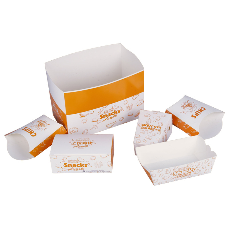 Customized size disposable fast food takeaway fried chicken burger french fries food packaging box 4
