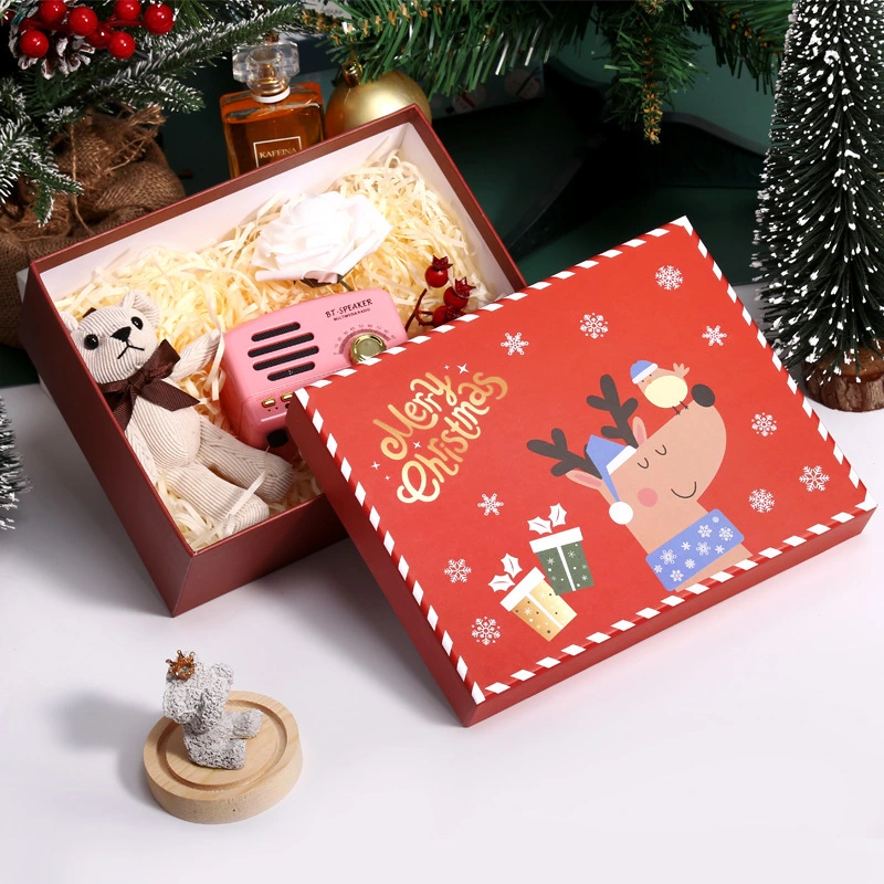 Custom Christmas unique packaging luxury glitter box square chocolate perfume sock ring treasure candle jars gift paper box 1