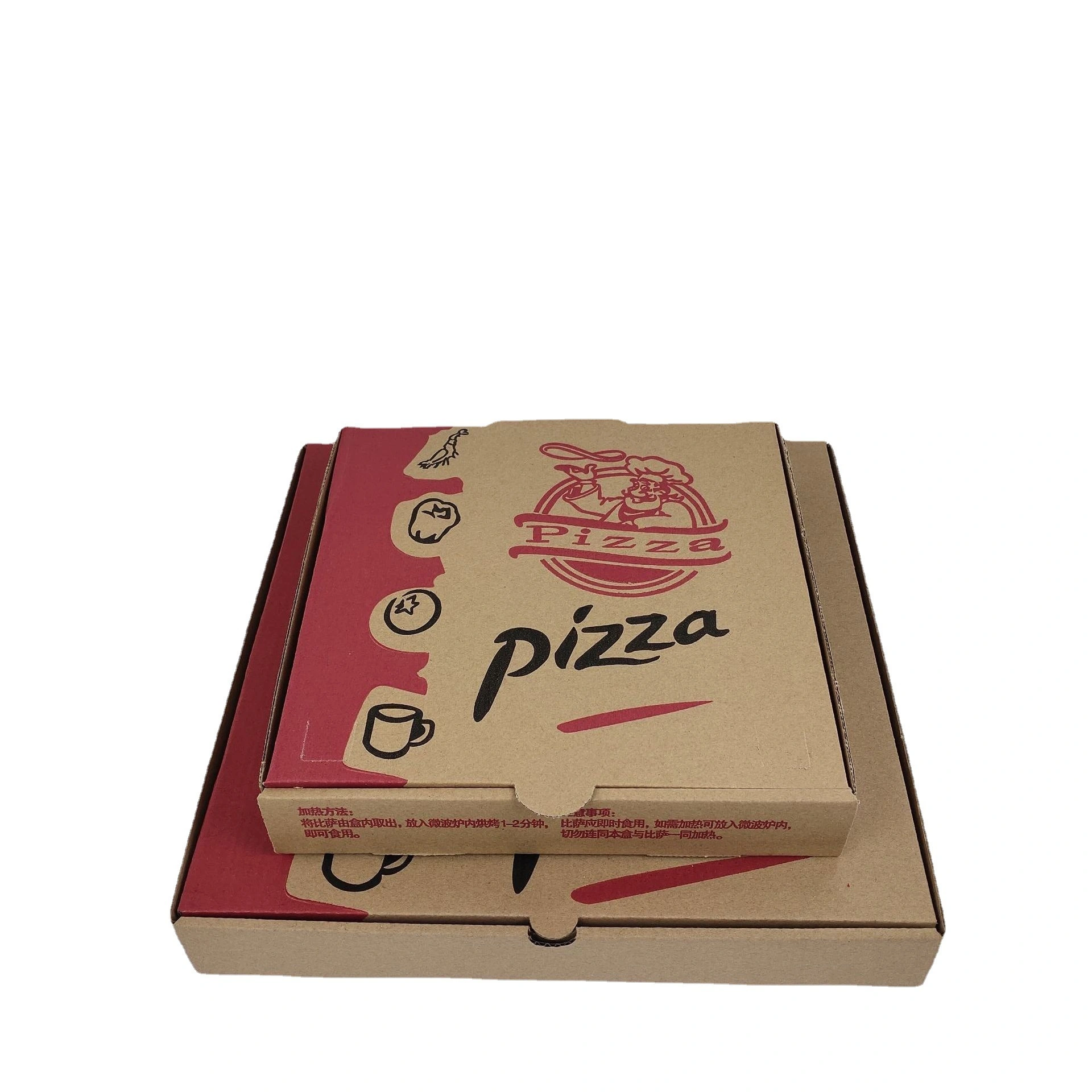 Custom wholesale colorful foldable black brown 8 inch 12 inch corrugated paper packaging takeaway food pizza box with logo print 1