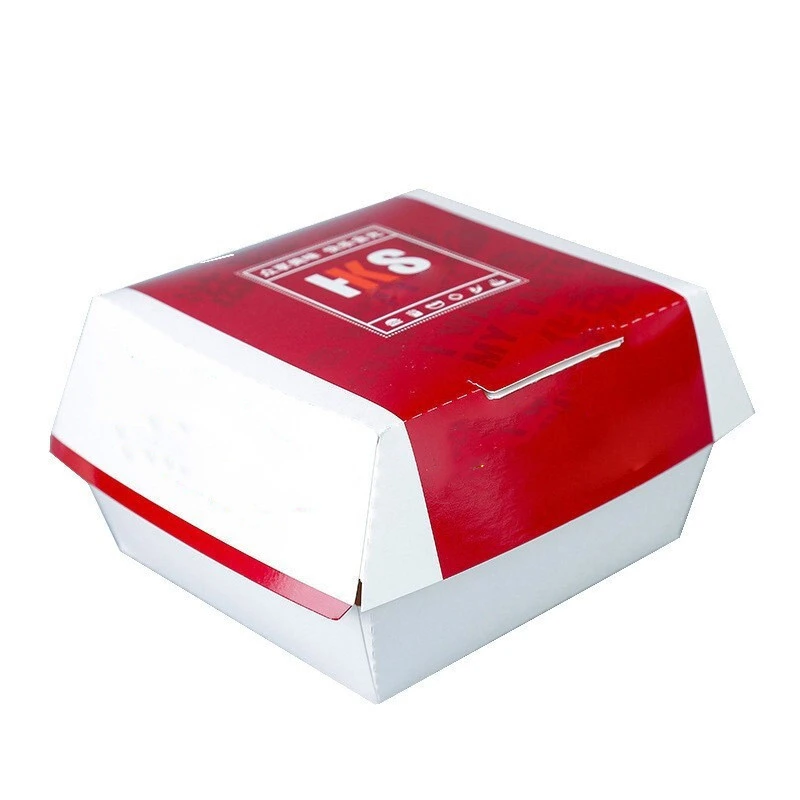 Custom wholesale hot dog lunch pizza pastry sushi food takeaway box paper folding package takeaway burger box custom logo 1