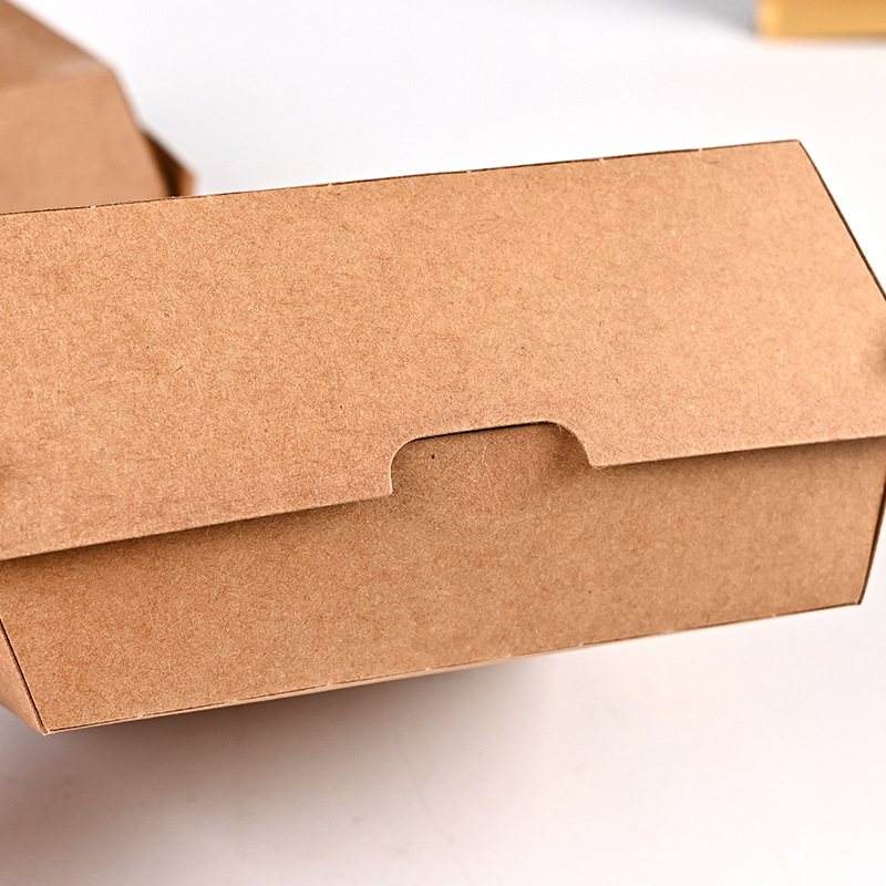 Custom packaging eco friendly square foldable print kraft brown paper cookie snack chicken pizza burger box China manufacturer 3