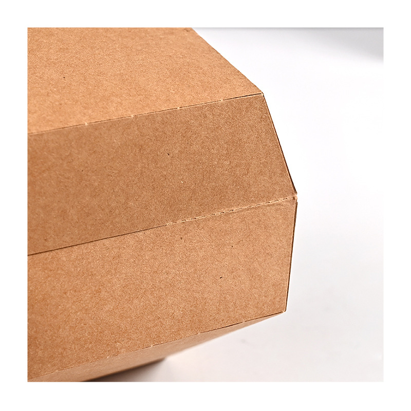 Custom packaging eco friendly square foldable print kraft brown paper cookie snack chicken pizza burger box China manufacturer 6