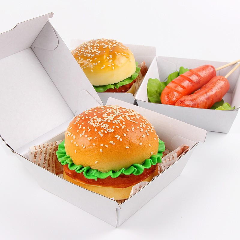 Custom personalised 2022 paperboard large high quality take away party mini big paper fast food bakery fried chicken burger box 4