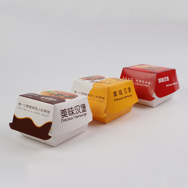 Custom eco friendly take away corrugated paper lunch chicken packaging China manufacturers brown burger box with logo 4