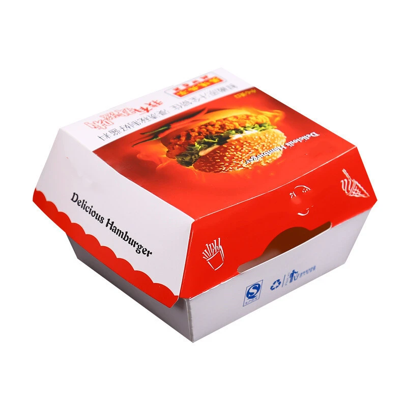 Custom full color printing high quality eco friendly empty paper takeaway food sandwich sushi pastry lunch burger box 1
