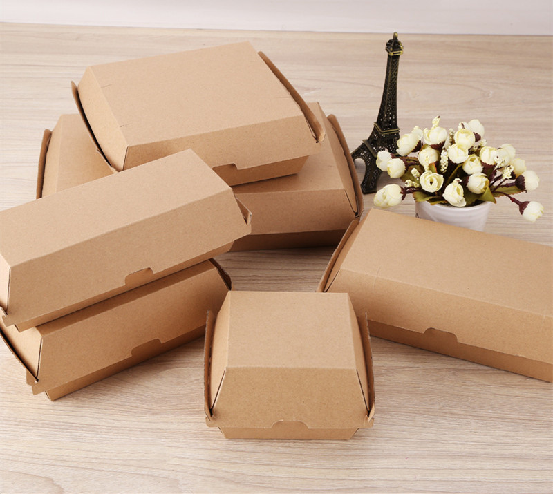 Custom personalized design high quality mailer takeaway package sandwich sushi food cardboard paper burger box with logo 3