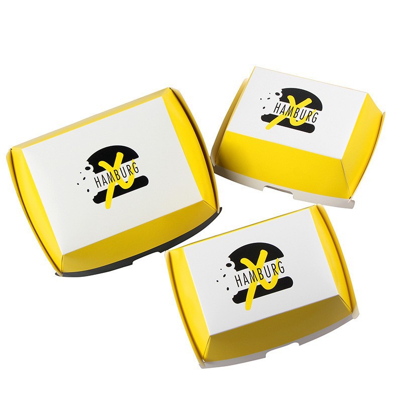 Customized high quality reusable oil proof hamburger fried chicken french fries hot dog cake pastry kraft corrugated paper boxes 2